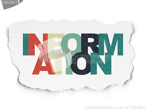 Image of Data concept: Information on Torn Paper background