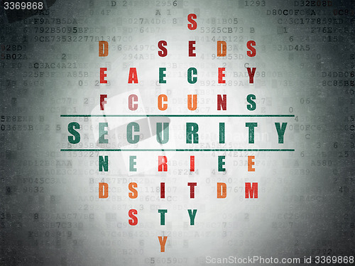 Image of Security concept: word Security in solving Crossword Puzzle