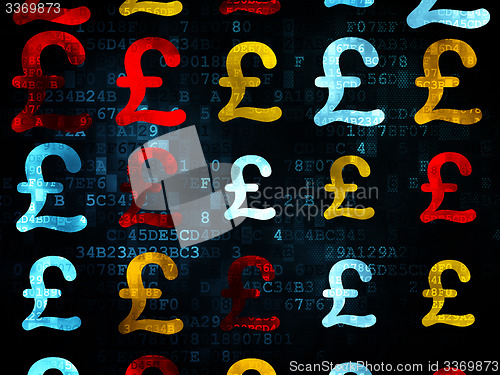 Image of Money concept: Pound icons on Digital background