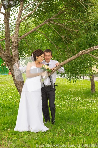 Image of Portrait of the bride and groom 