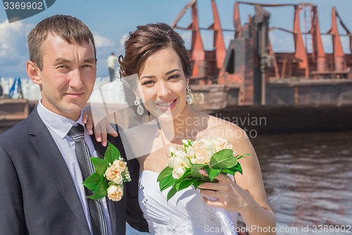 Image of Portrait of the bride and groom   