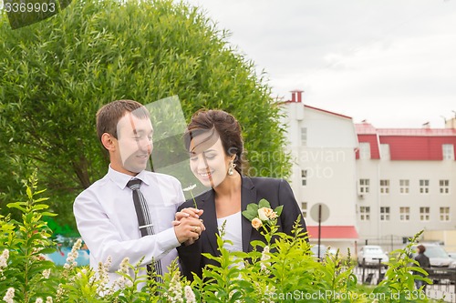 Image of Portrait of the bride and groom   