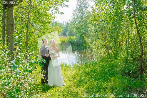 Image of Portrait of the bride and groom   