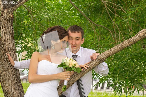 Image of Portrait of the bride and groom 