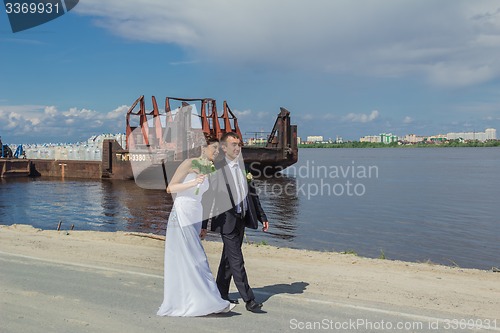 Image of Portrait of the bride and groom   