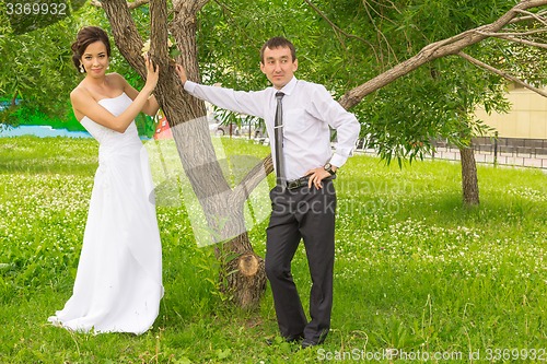 Image of Portrait of the bride and groom 