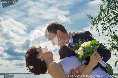 Image of Portrait of the bride and groom 