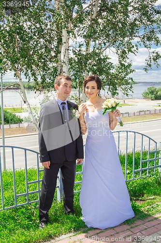 Image of Portrait of the bride and groom   