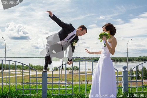 Image of Portrait of the bride and groom   