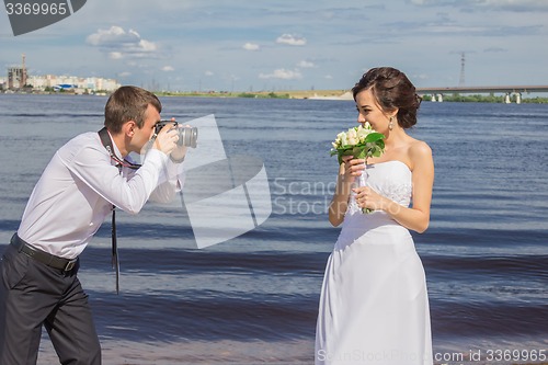 Image of Portrait of the bride and groom   