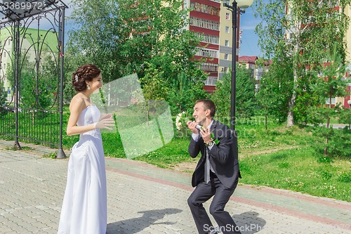 Image of Portrait of the bride and groom 