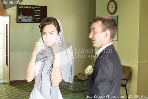 Image of Portrait of the bride and groom   