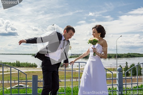 Image of Portrait of the bride and groom   