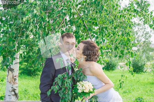 Image of Portrait of the bride and groom 