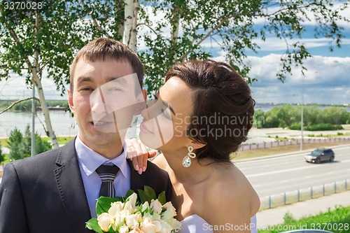 Image of Portrait of the bride and groom   