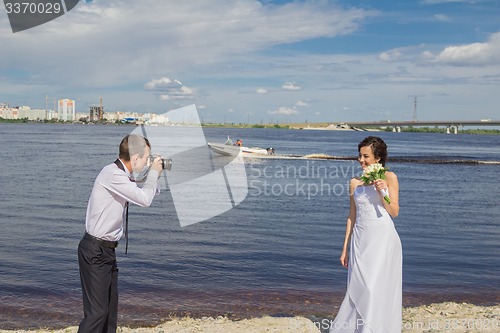 Image of Portrait of the bride and groom   