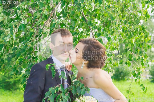 Image of Portrait of the bride and groom 