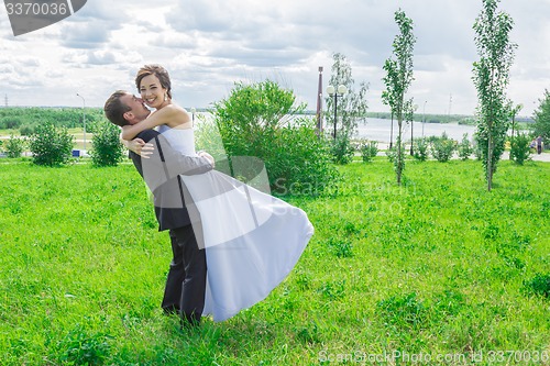 Image of Portrait of the bride and groom 