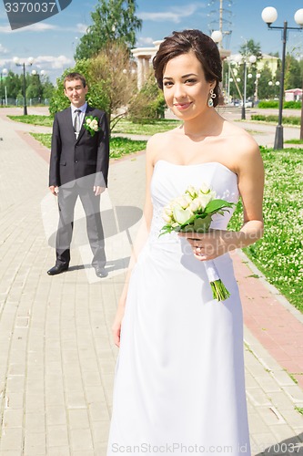 Image of Portrait of the bride and groom   