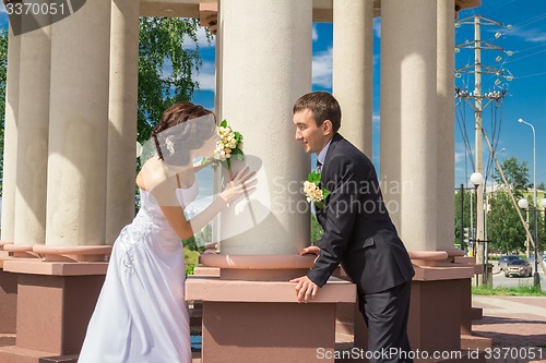 Image of Portrait of the bride and groom   