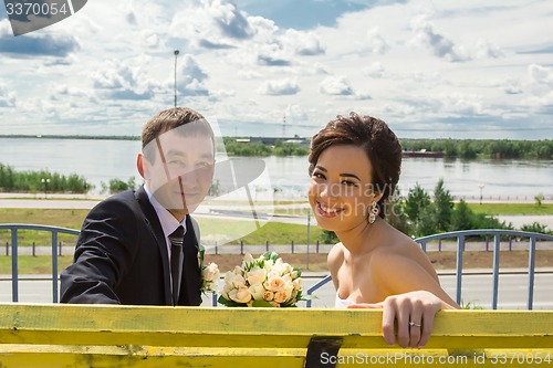 Image of Portrait of the bride and groom   