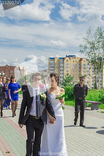 Image of Portrait of the bride and groom   