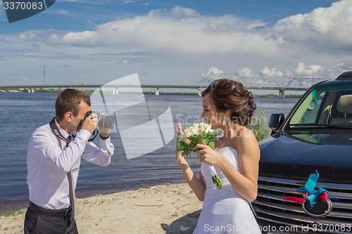 Image of Portrait of the bride and groom   