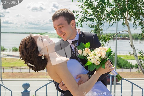 Image of Portrait of the bride and groom   