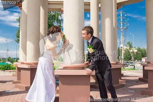 Image of Portrait of the bride and groom   