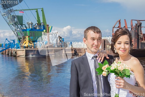 Image of Portrait of the bride and groom   