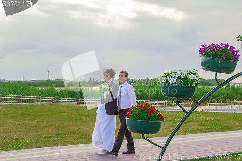 Image of Portrait of the bride and groom   