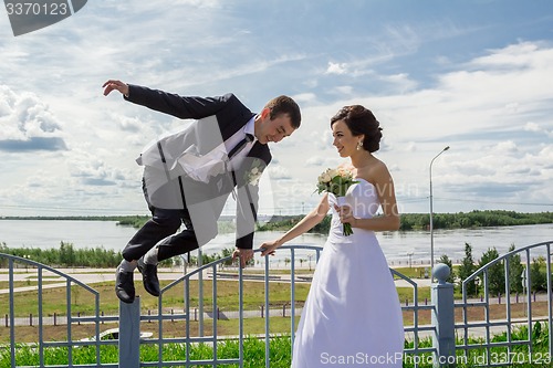 Image of Portrait of the bride and groom   