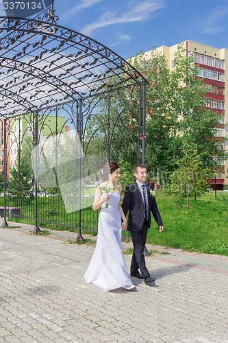 Image of Portrait of the bride and groom   