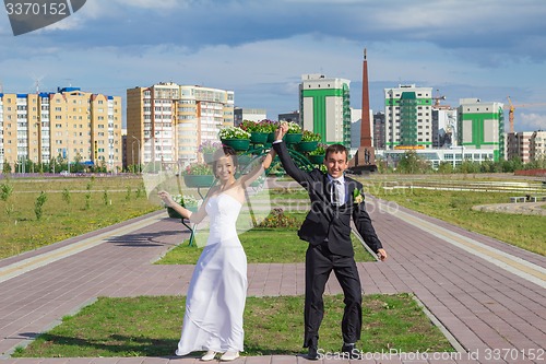Image of Portrait of the bride and groom   