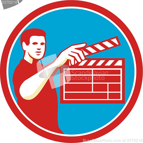 Image of Film Crew Clapperboard Circle Retro