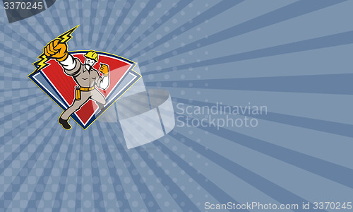 Image of Business card Electrician Punching Lightning Bolt
