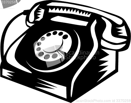 Image of Telephone Vintage Woodcut