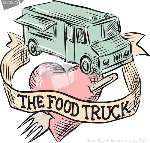 Image of Food Truck Heart Fork Etching