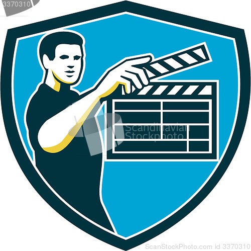 Image of Film Crew Clapperboard Shield Retro