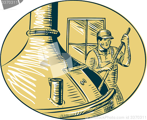 Image of Brewmaster Brewer Brewing Beer Etching