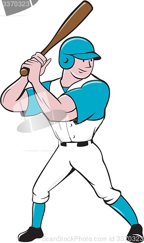 Image of Baseball Player Batting Stance Isolated Cartoon