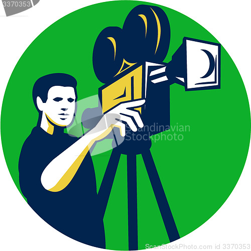 Image of Movie Director Movie Film Camera Circle Retro