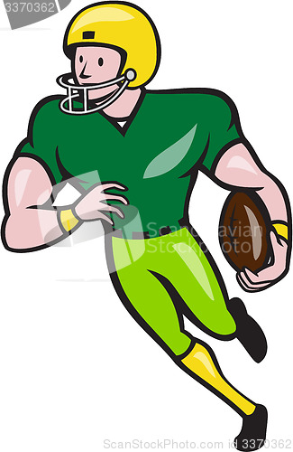 Image of American Football Receiver Running Isolated Cartoon 