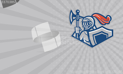 Image of Business card Knight With Spear Axe And Shield