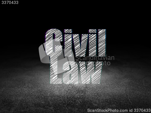 Image of Law concept: Civil Law in grunge dark room