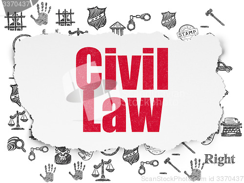 Image of Law concept: Civil Law on Torn Paper background
