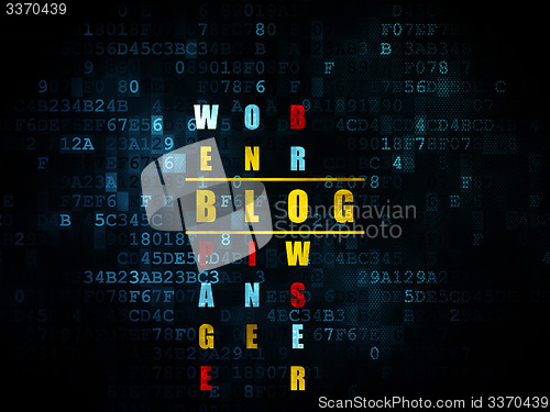 Image of Web design concept: word Blog in solving Crossword Puzzle
