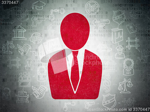 Image of Law concept: Business Man on Digital Paper background