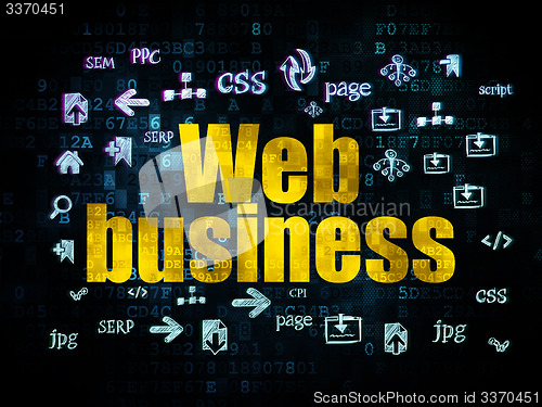 Image of Web development concept: Web Business on Digital background