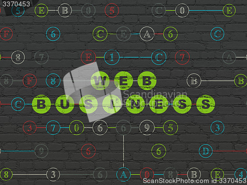 Image of Web design concept: Web Business on wall background
